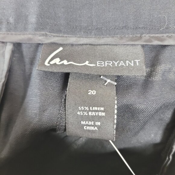 NEW Lane Bryant Plus 20 20W Linen Dress Pants Classic Trousers Wide Leg Black - Picture 8 of 8